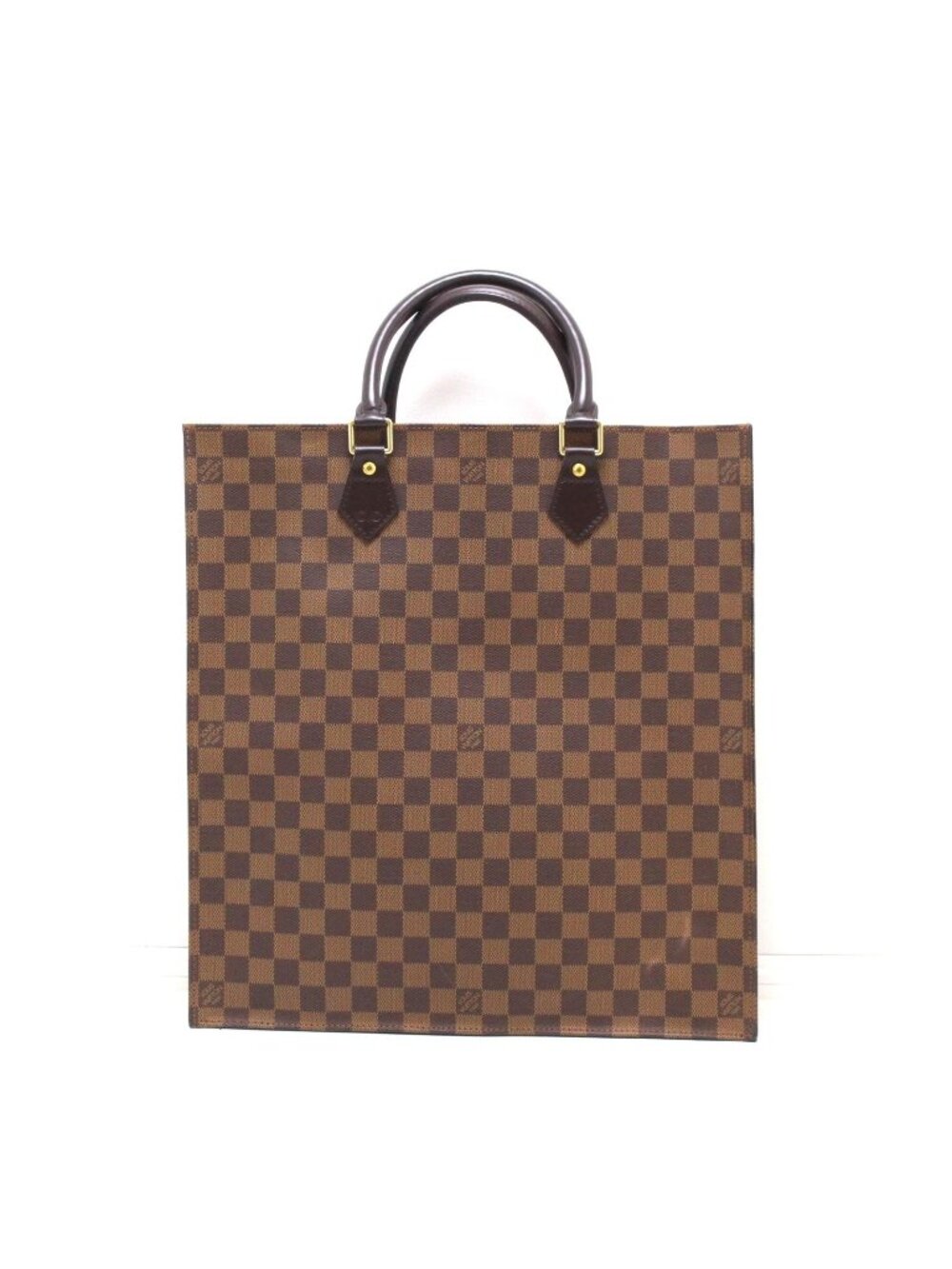 Louis Vuitton Sac Plat Damier Handbag Canvas Brown